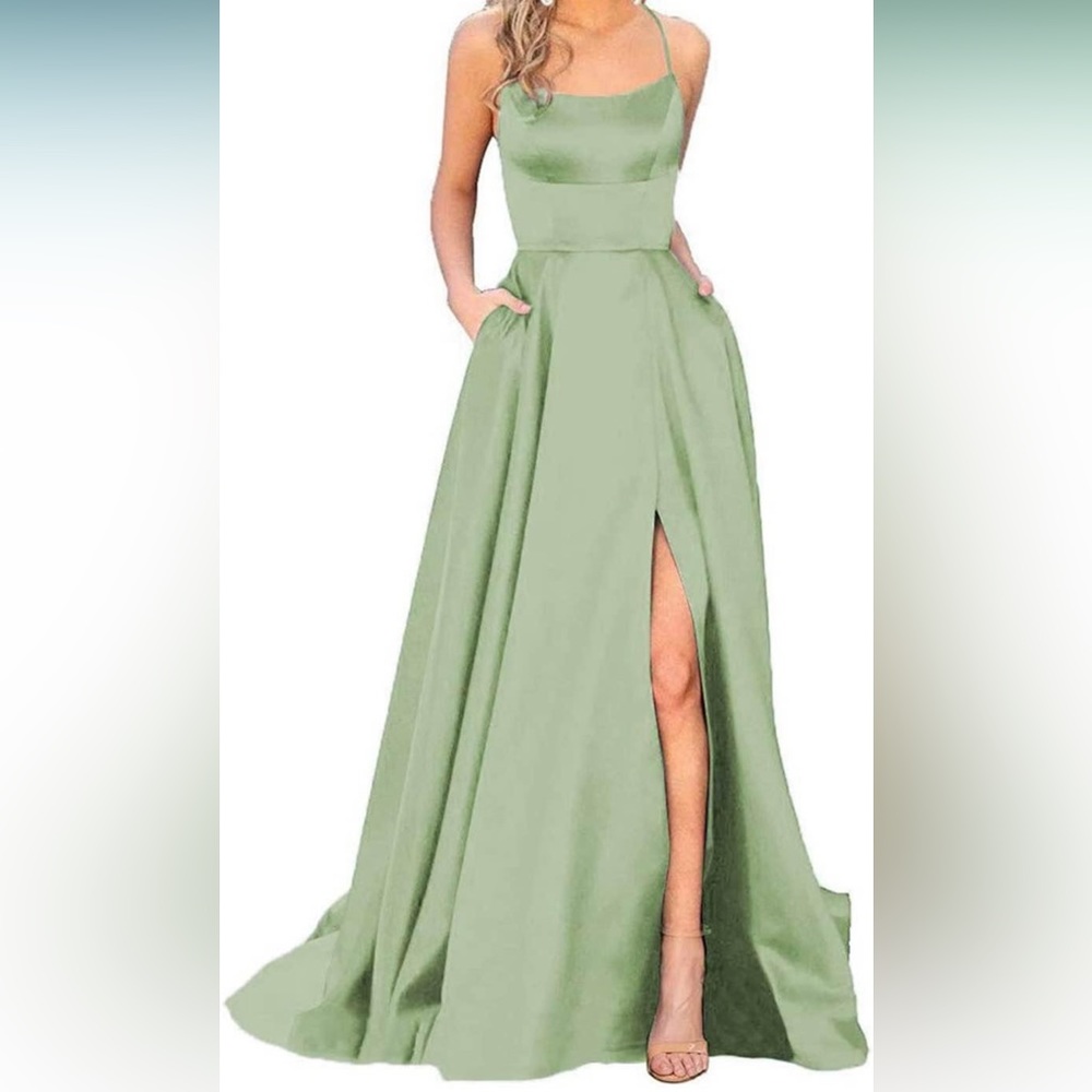 Brand new sage green bridesmaid/prom floor length dress